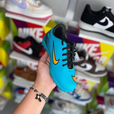 Nike chuteira infantil verde água mostarda