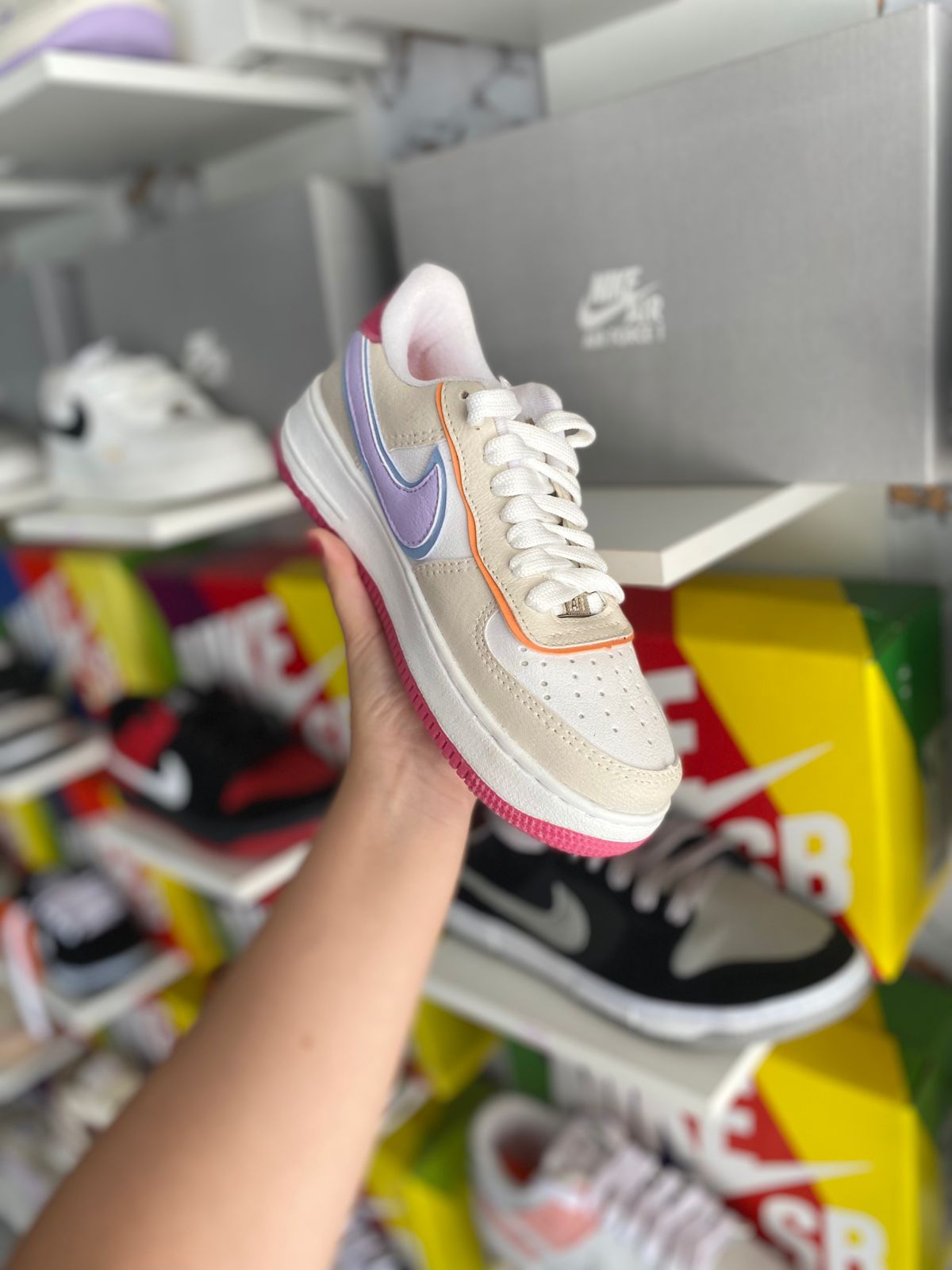 Air force bege branco pink