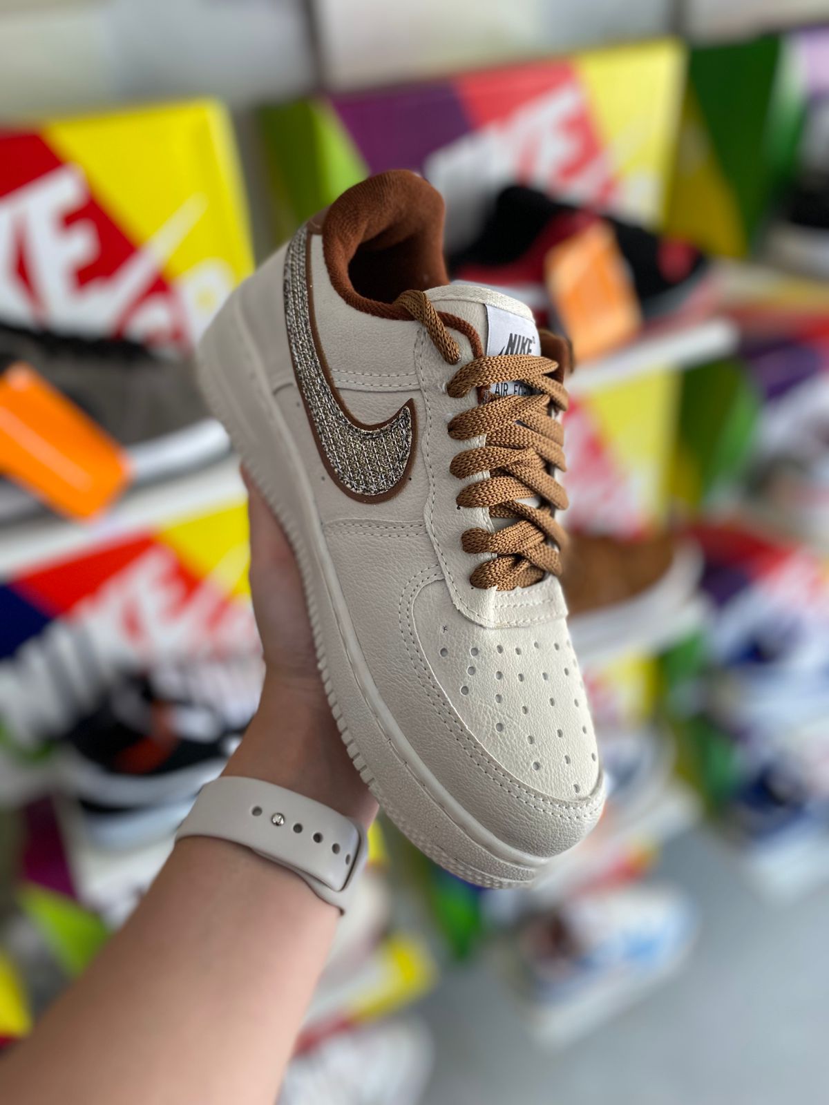 Air force marrom glitter