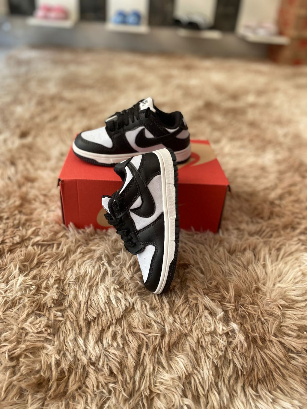 Tenis infantil nike dunk panda