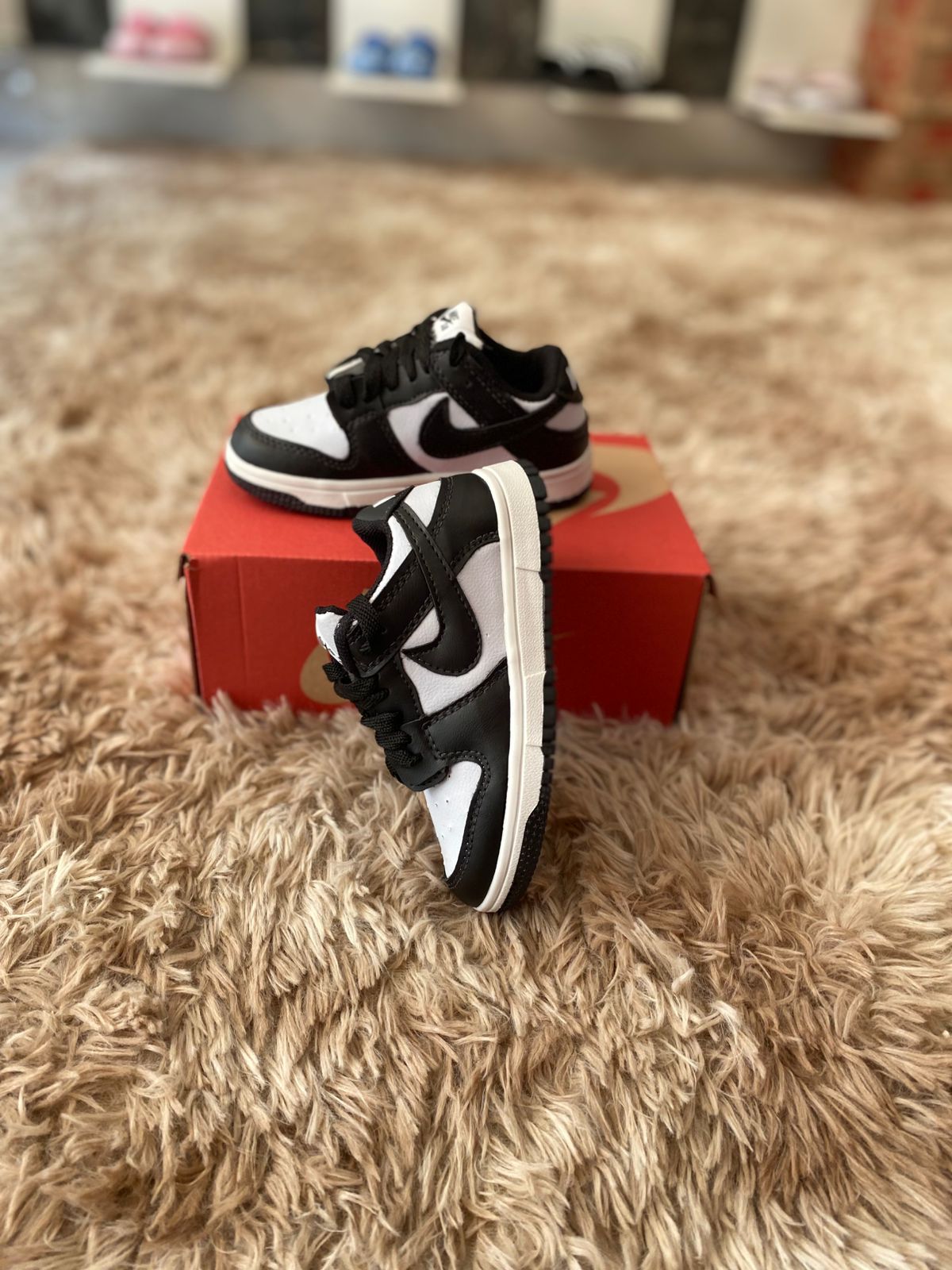 Tenis infantil nike dunk panda