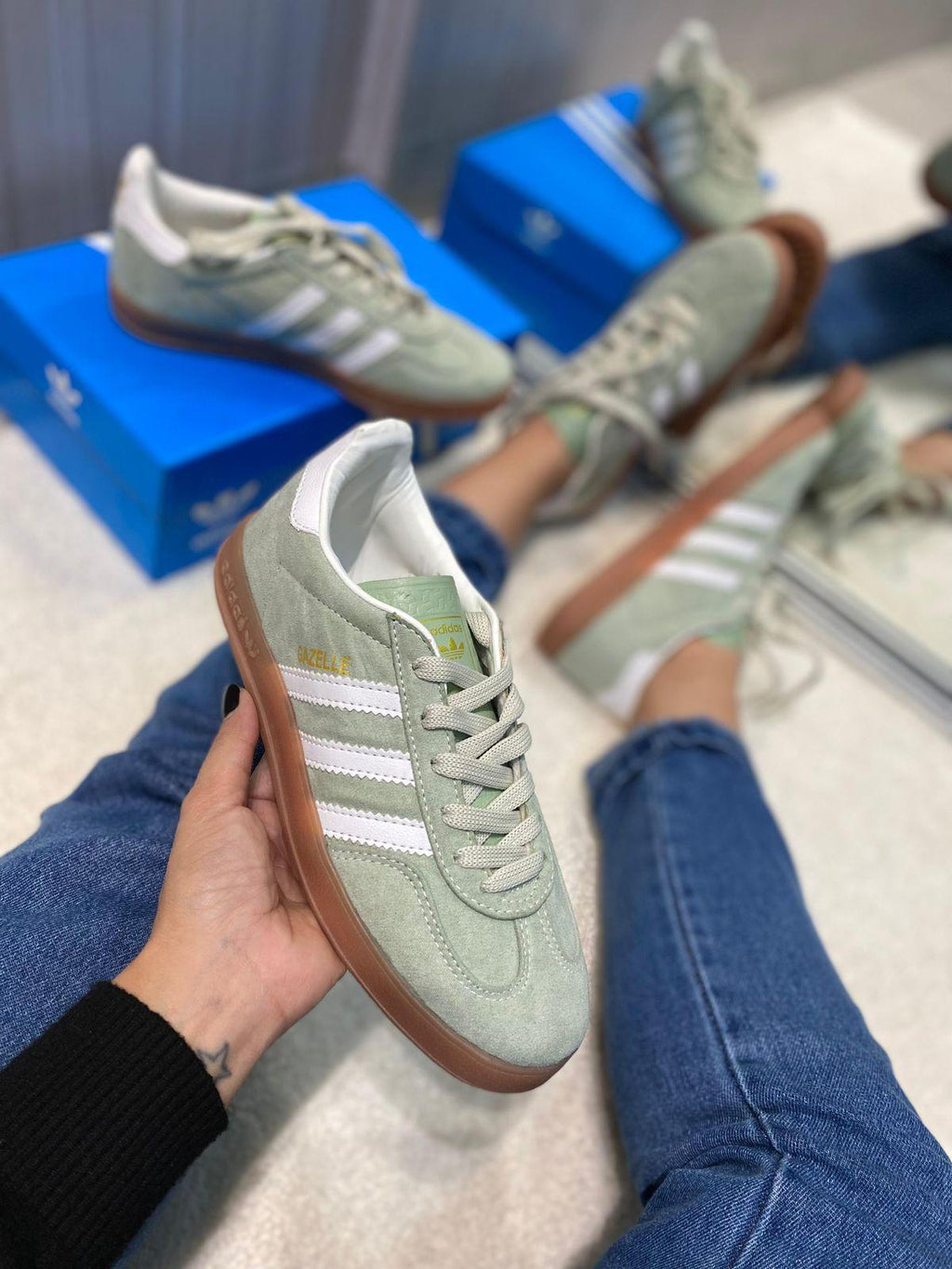 Adidas Gazelle mint branco