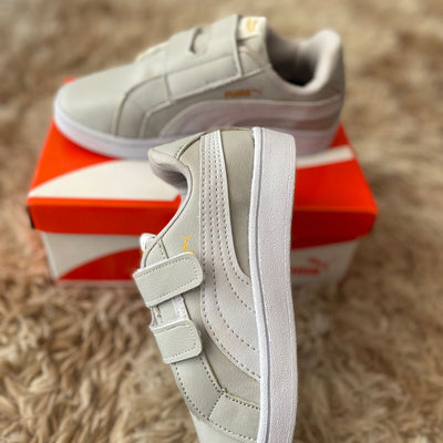 Puma bege branco velcro