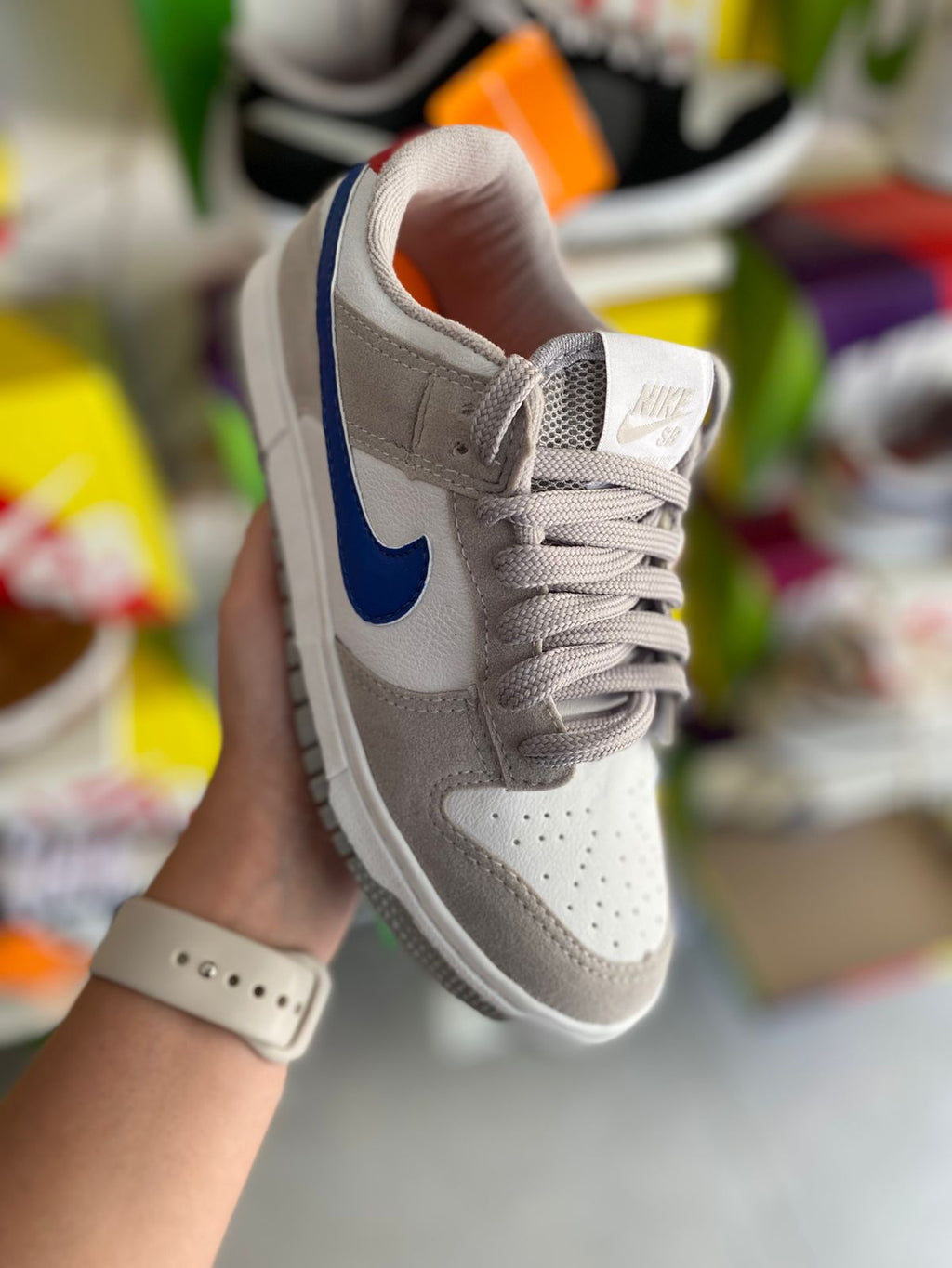 Nike dunk branco marinho latex