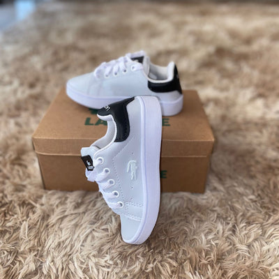 Tênis infantil lacoste branco preto