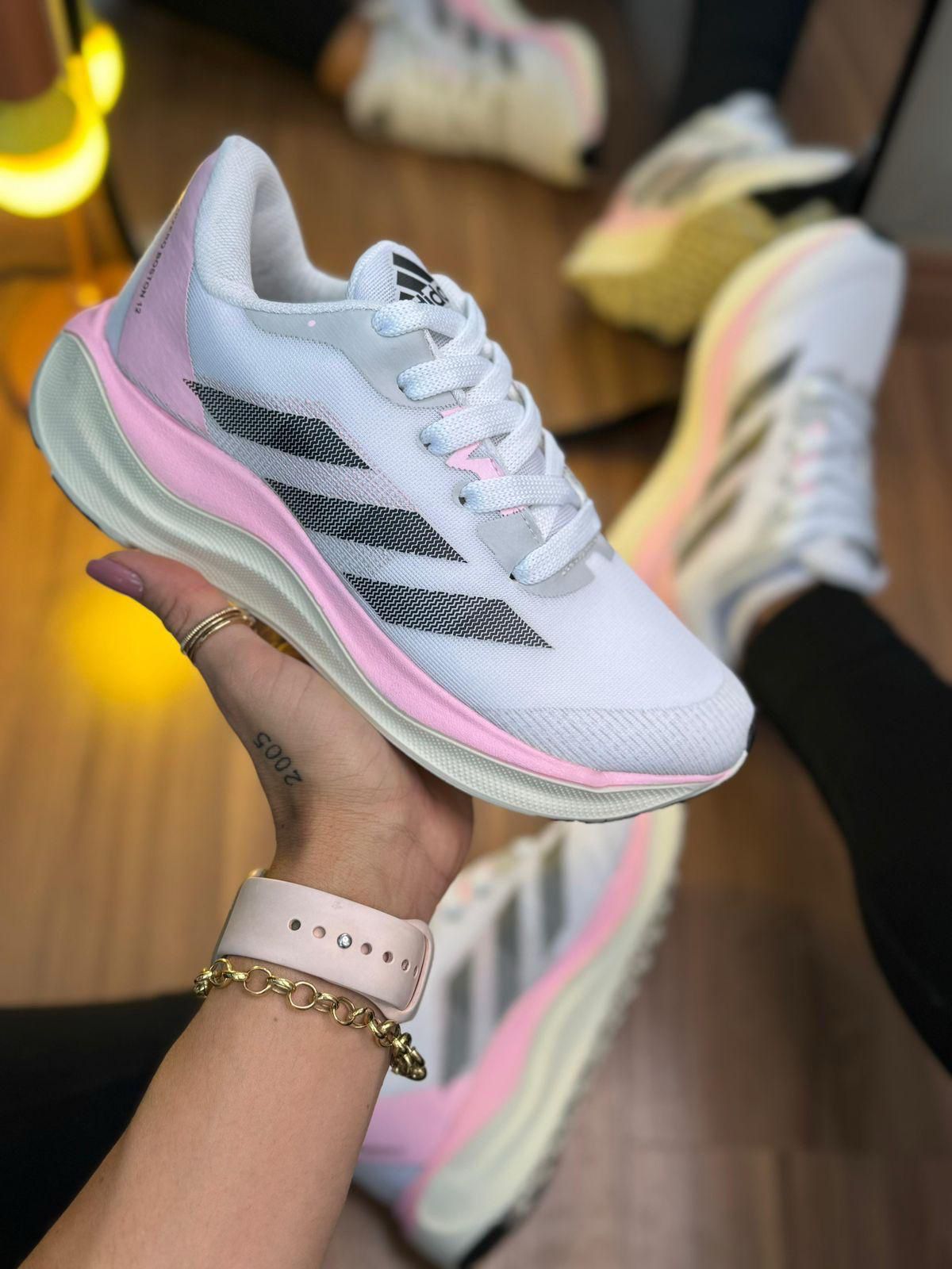 Adidas adizero boston branco rosa bb